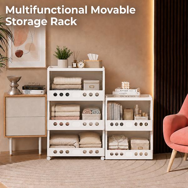 Foldable Multi-Tier Rolling Storage Cart