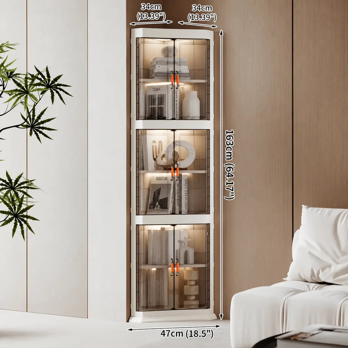 Multi-Tier Foldable Corner Storage Shelf
