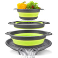 Rinse, Drain, Fold Flat — 3-Piece Collapsible Colander Set